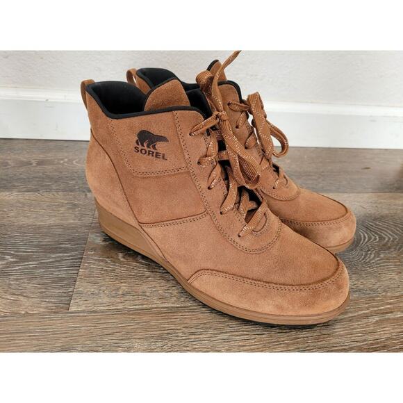 Sorel Women's Evie‎ Sport Lace Bootie size 11 Velvet Tan Shoe - Picture 1 of 7